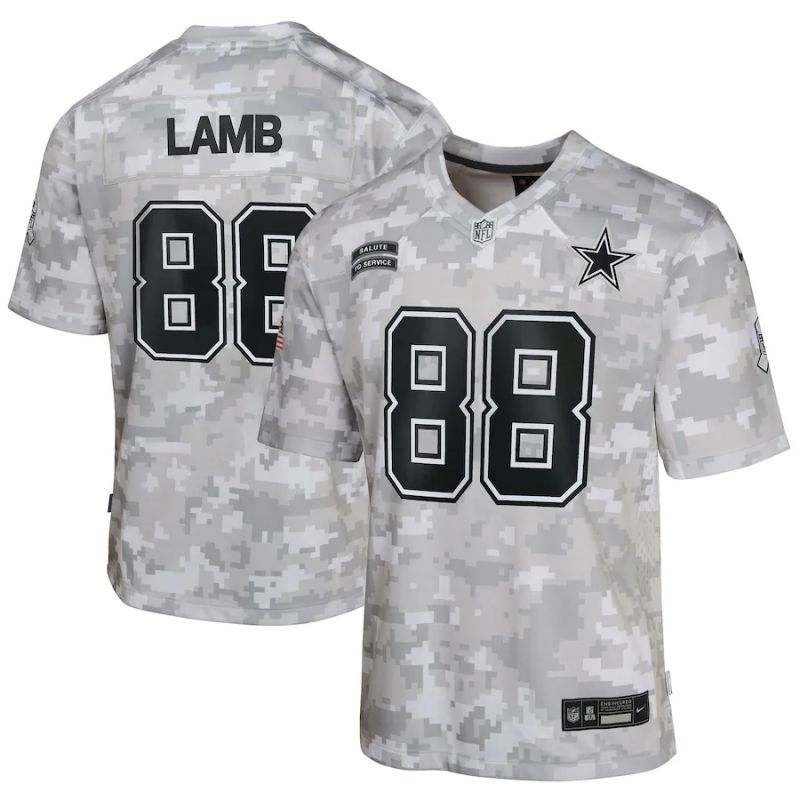 Youth Dallas Cowboys 88 CeeDee Lamb Nike Arctic Camo 2024 Salute to Service Limited NFL Jersey